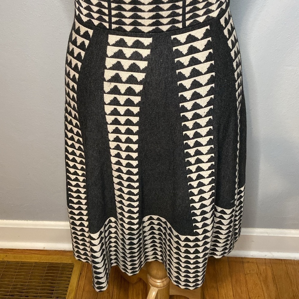 Just Taylor Sweater Dress Fit And Flare Dark Gray Tan S - Picture 6 of 11